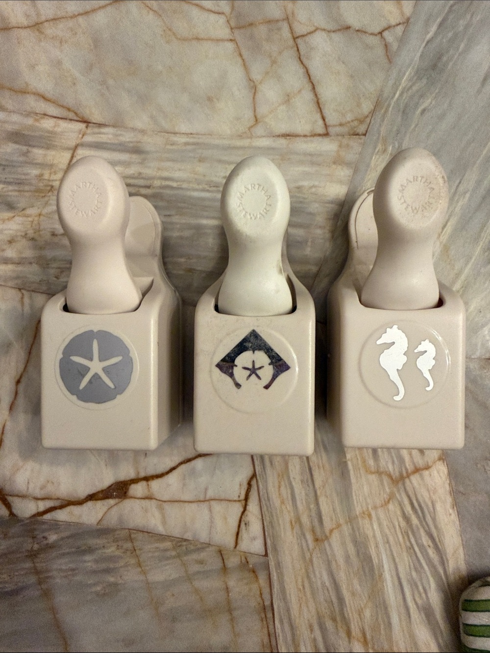 Martha Stewart Ocean theme Samd Dollar Seahorse Paper Hole Punch set of 3 for